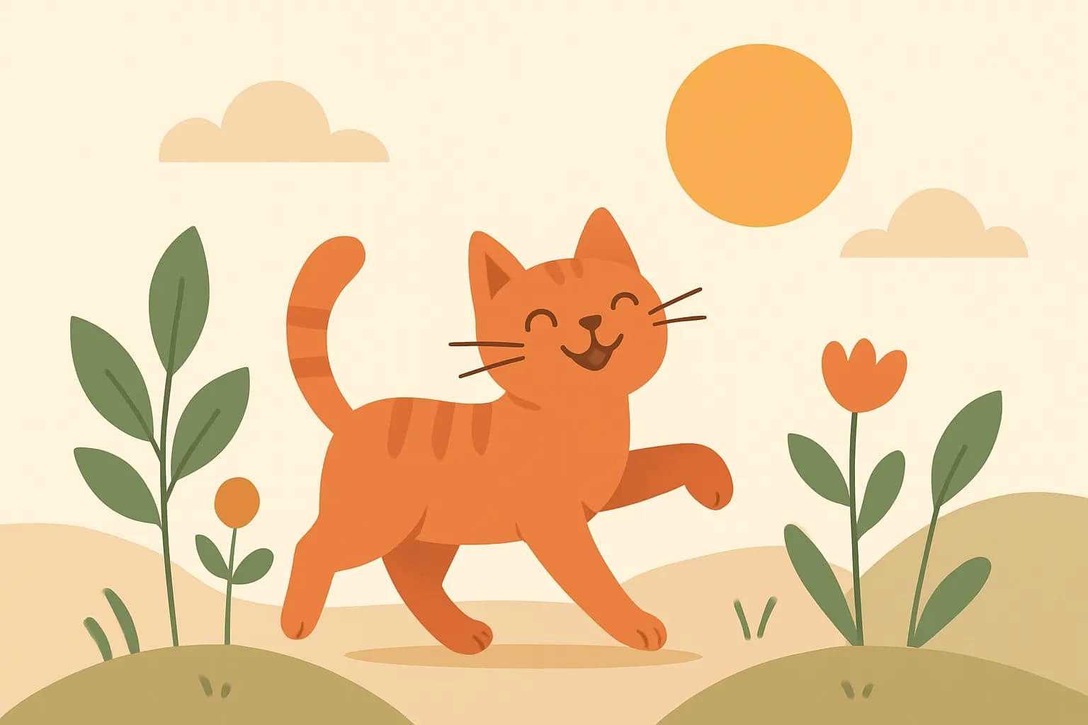 De vreugde van een kat die weer buiten kan spelen