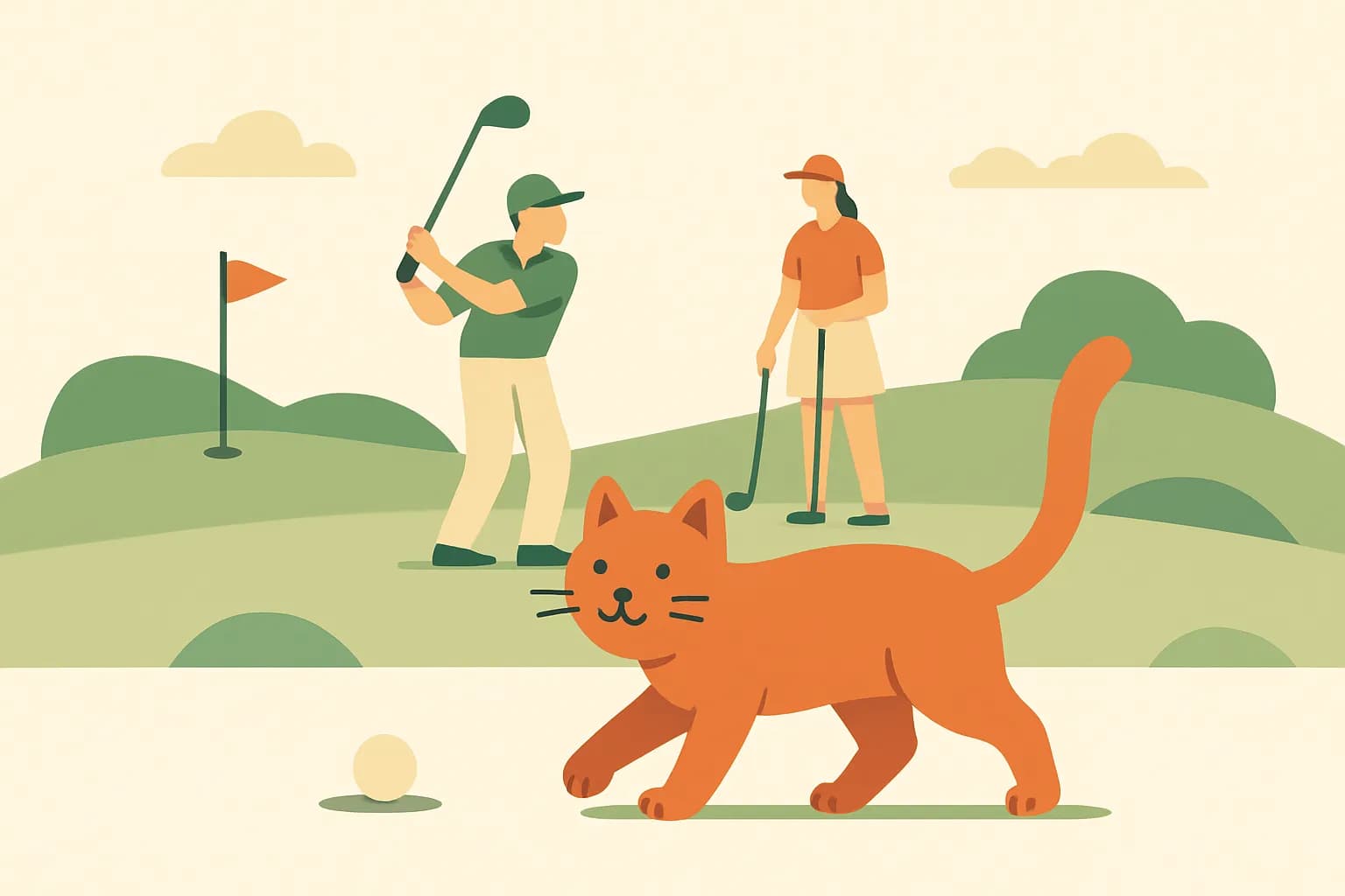 Katten op de golfbaan: hoe een viervoeter de regels verandert