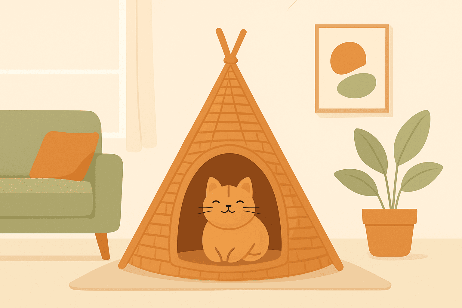De schattige rotan katten-tipi: een must-have voor elke kattenliefhebber